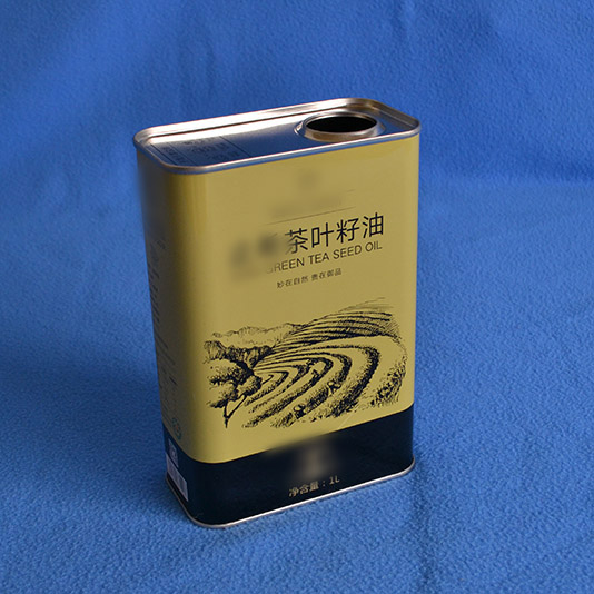 湖南1升方形印花山茶油铁罐包装