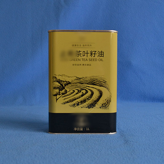 湖南1升方形印花山茶油铁罐包装