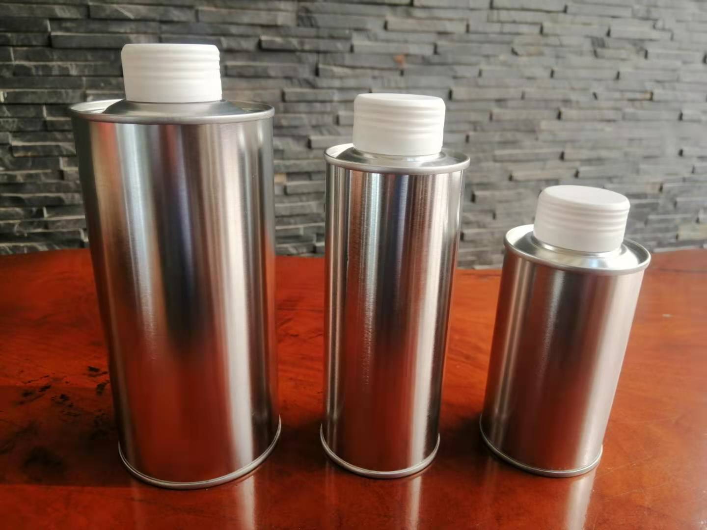 250毫升圆形核桃油铁罐 核桃油避光圆形铁罐