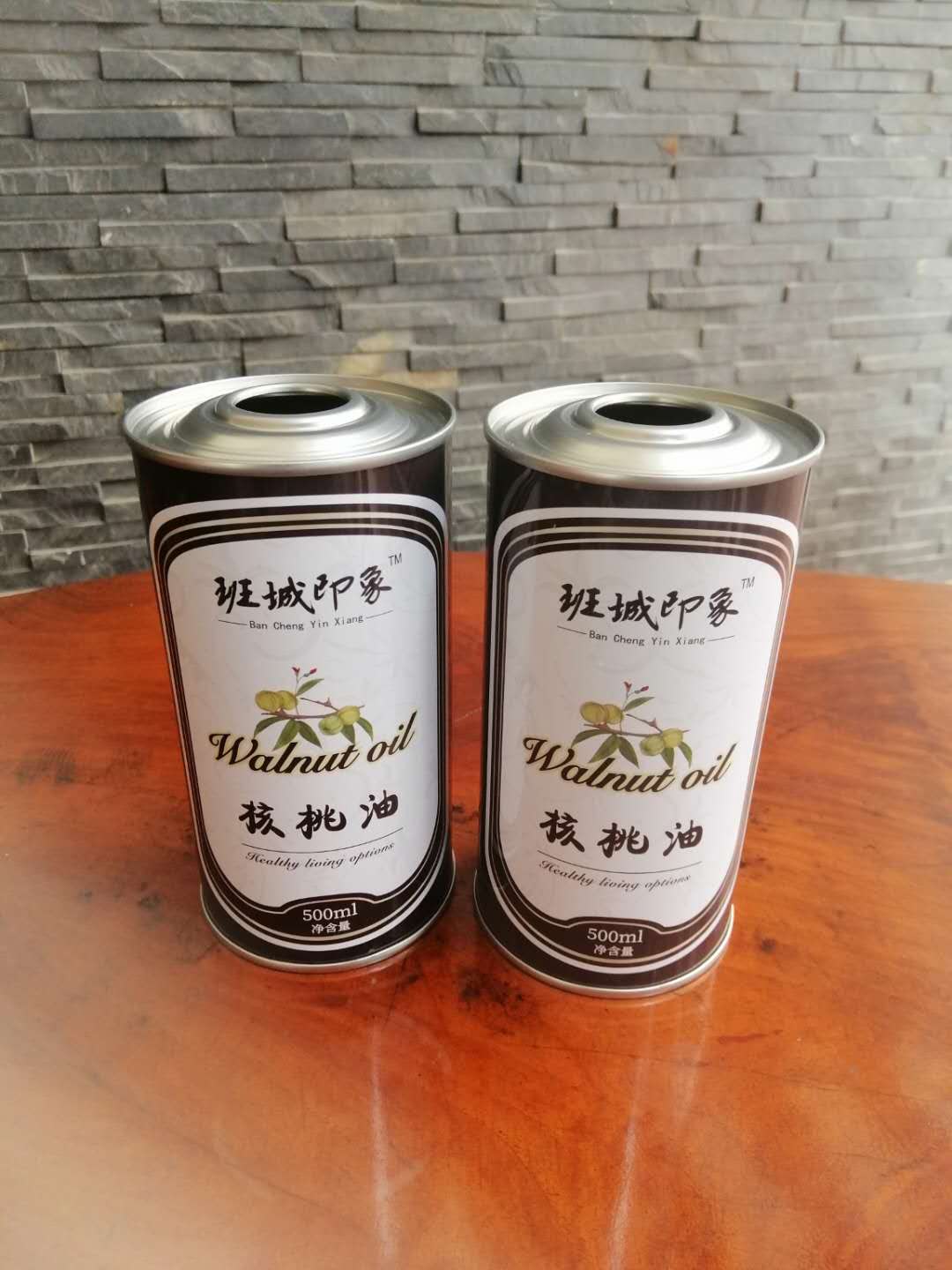 核桃油铁罐包装规格尺寸 250毫升核桃油价格  500毫升核桃油铁罐设计