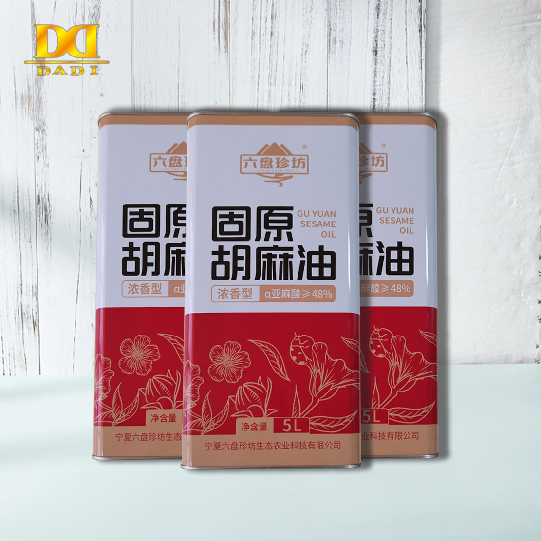 5升宁夏固原亚麻籽油铁桶包装
