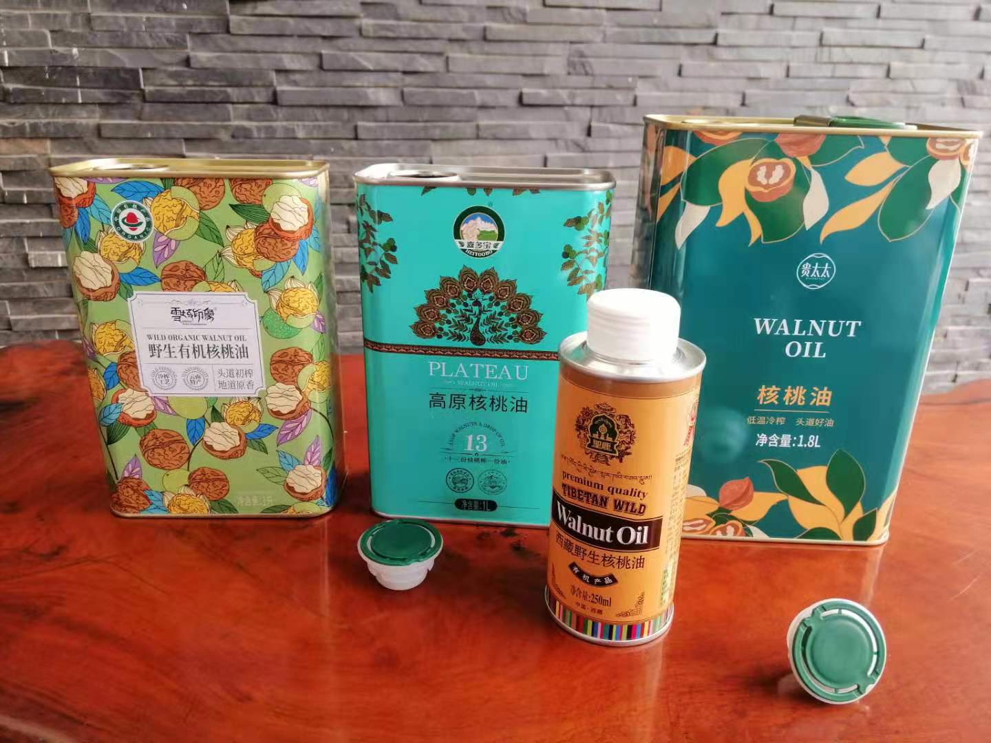 云南印花核桃油铁罐 核桃油用什么包装好