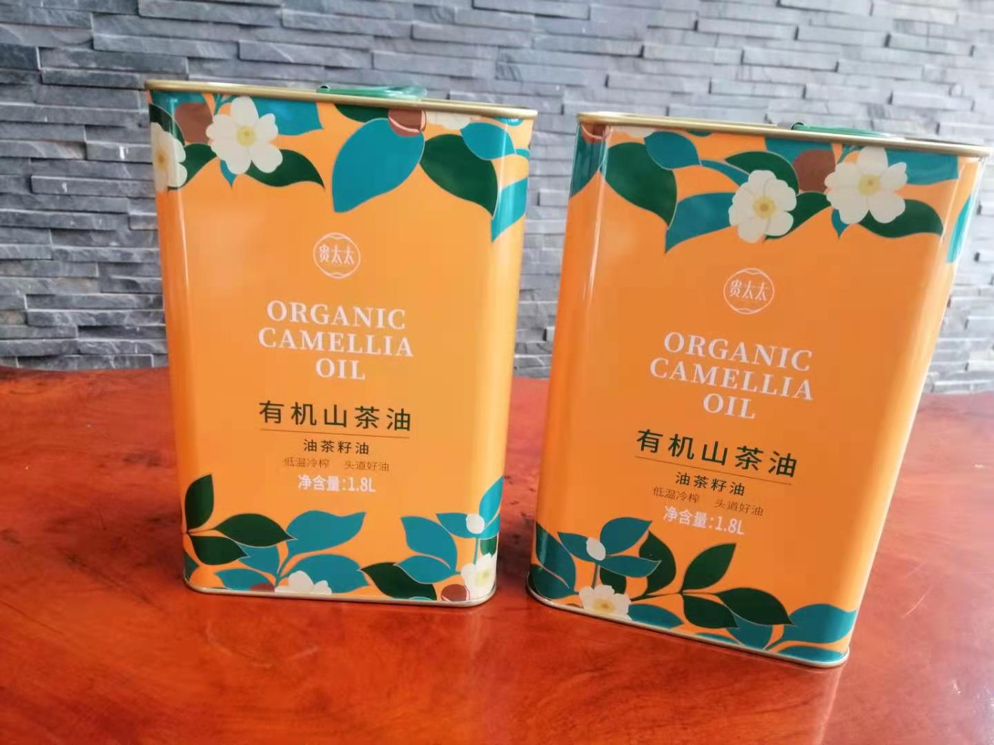 湖南1.8升有机山茶油印花铁罐