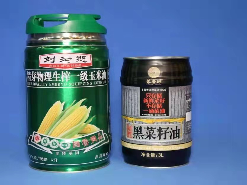 酒桶式菜籽油铁桶 异形食用油铁罐定制