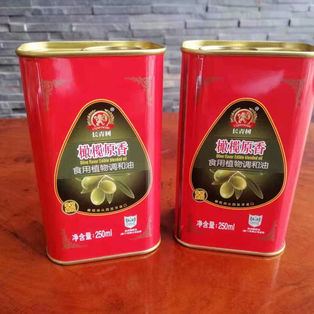 250ML方形橄榄油铁罐 橄榄原香食用植物油铁瓶定制