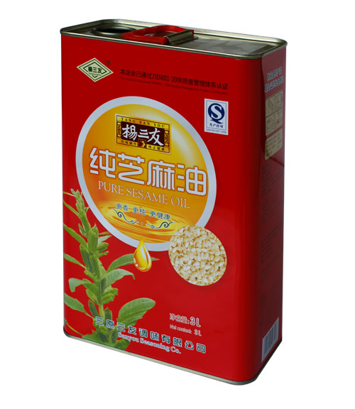 3L芝麻油铁罐 山润山茶油铁桶包装 紫苏橄榄调和油铁桶定制