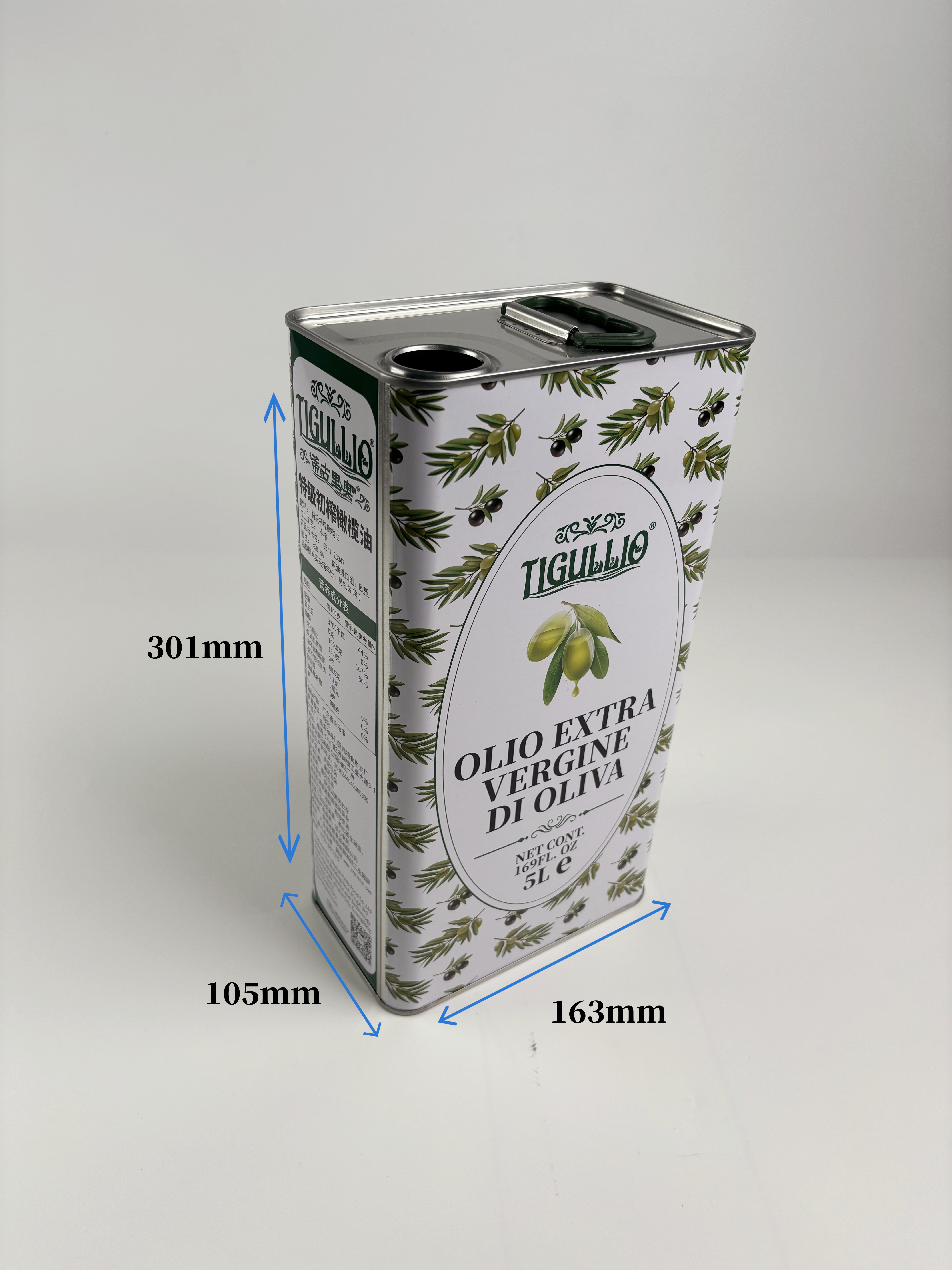 5L印花橄榄油铁罐 橄榄油铁桶包装