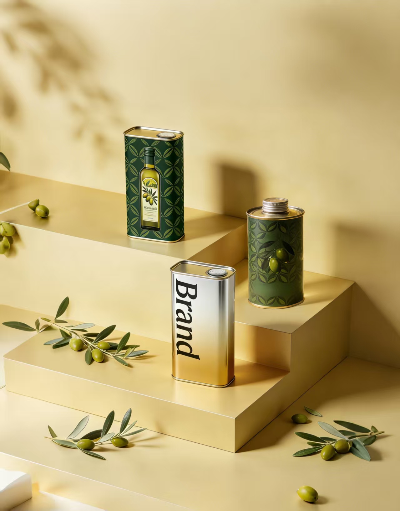 橄榄油铁盒铁罐 马口铁包装罐 食用油罐定制 支持打样 现货批发