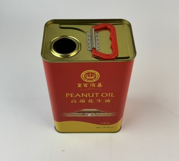 2L花生油铁桶 手提印花花生油铁罐包装 花生油用什么包装好？